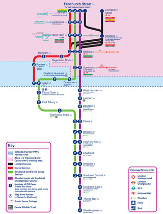 Cartina della rete ferroviaria C2C