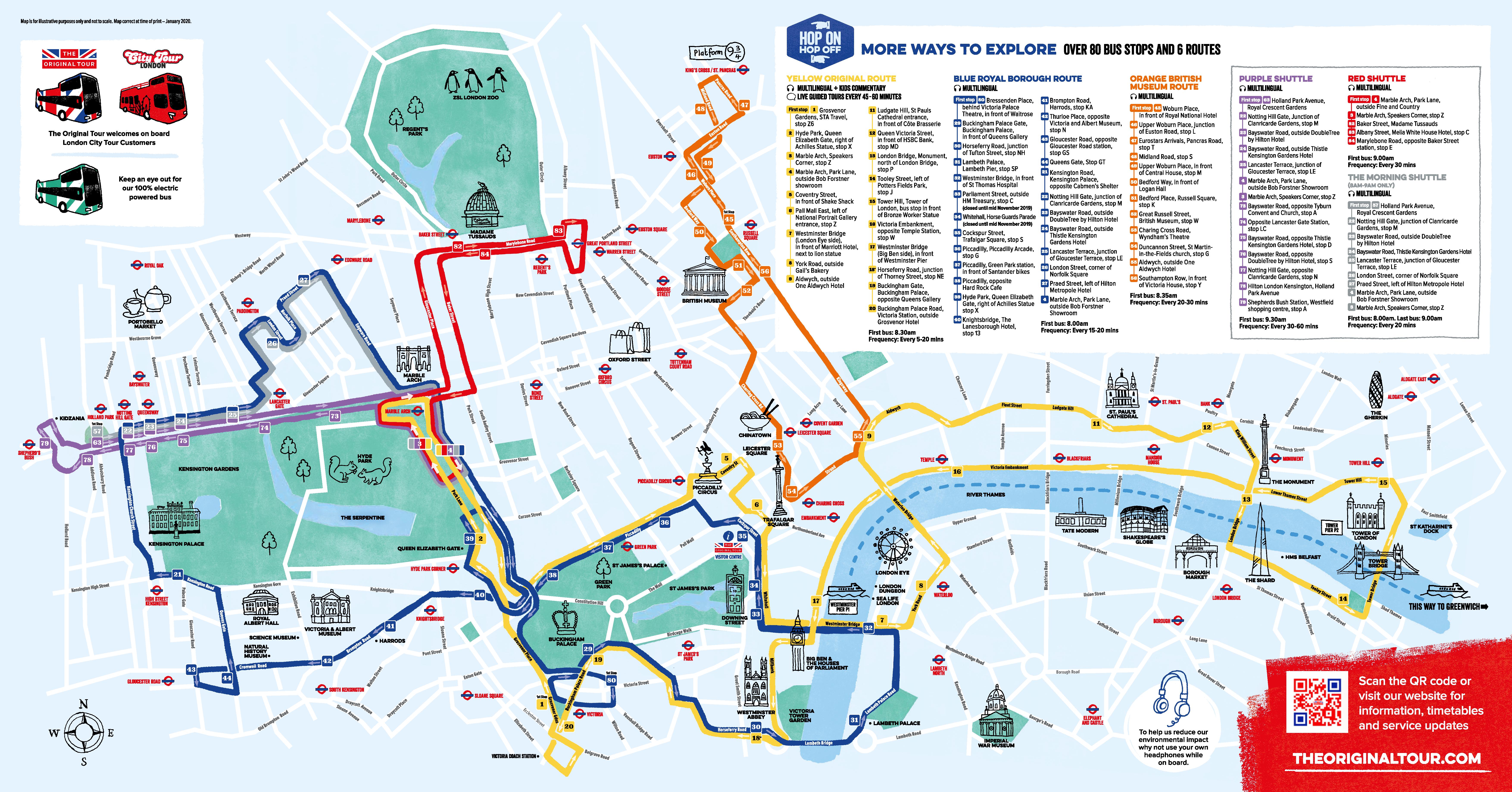 london tourist bus map