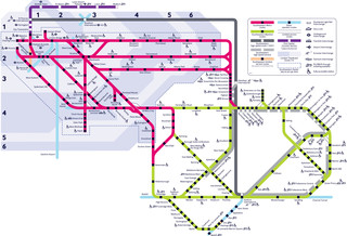 Cartina della rete ferroviaria Southeastern Railway