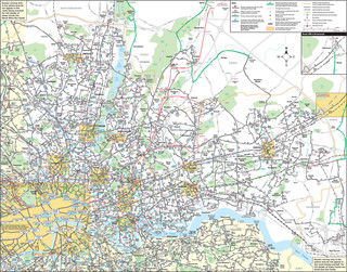 Cartina del rete autobus del nord est di Londra