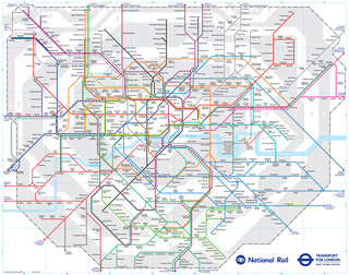 Cartina della rete ferroviaria di Londra