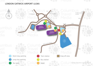 Cartina del terminale e aeroporto Londra Gatwick (LGW)