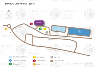 Cartina del terminale e aeroporto Londra City (LCY)