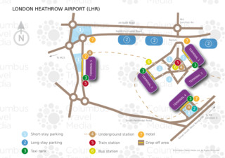 Cartina del terminale e aeroporto Londra Heathrow (LHR)