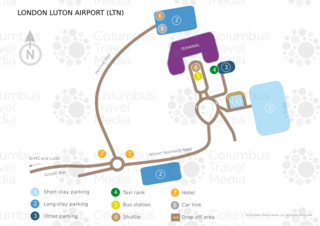 Cartina del terminale e aeroporto Londra Luton (LTN)
