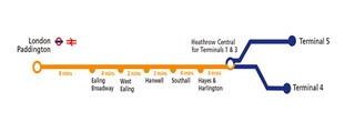 Cartina della rete ferroviaria Heathrow Connect