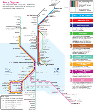 Cartina della rete ferroviaria First Capital Connect